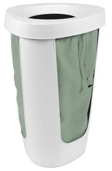 Фото товара: Корзина для белья Rotho 50 л Fabu белый/оливковый