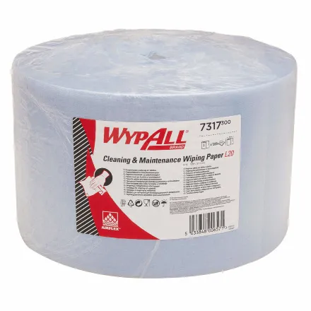 Фото товара: WypAll® L20 Протирочный материал для многофункционального использования — рулон Jumbo — сверхширокий / Синий