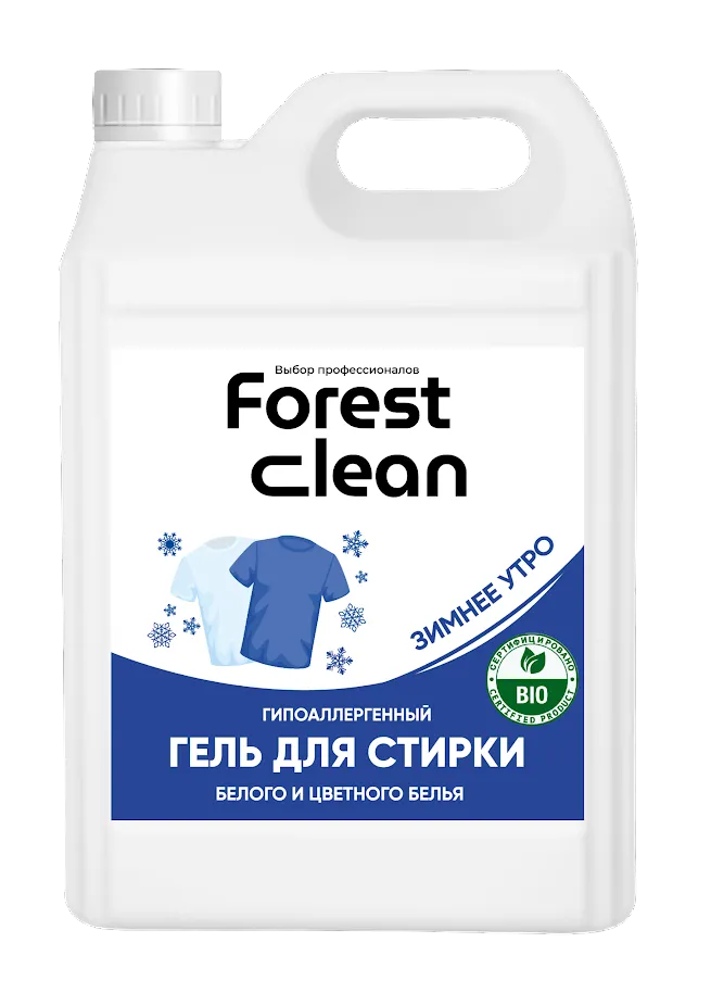 Фото товара: Forest Clean Гель для стирки белья универсальный концентрат «Зимнее утро» 5 л.