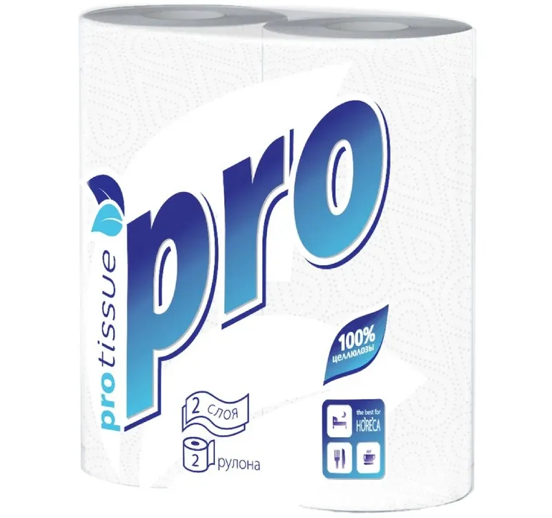 Фото товара: Полотенце бумажное PROtissue Premium 2-сл. 2 рул./упак. белое (С162) (ТР)