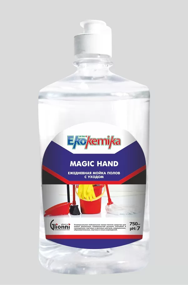 Фото товара: Ekokemika Magic Hand Универсальное нейтральное  низкопенное средство  для мойки различных поверхностей, 0.5 л