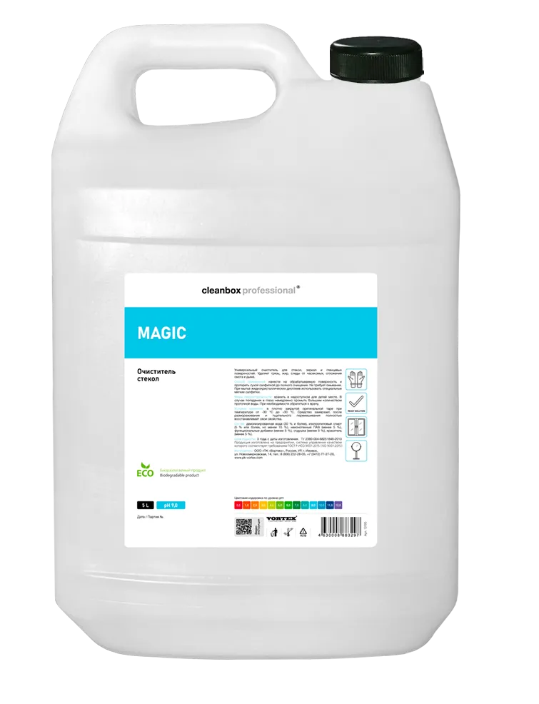 Фото товара: Очиститель стекол CleanBox Professional MAGIC (готовый к применению раствор), 5 л