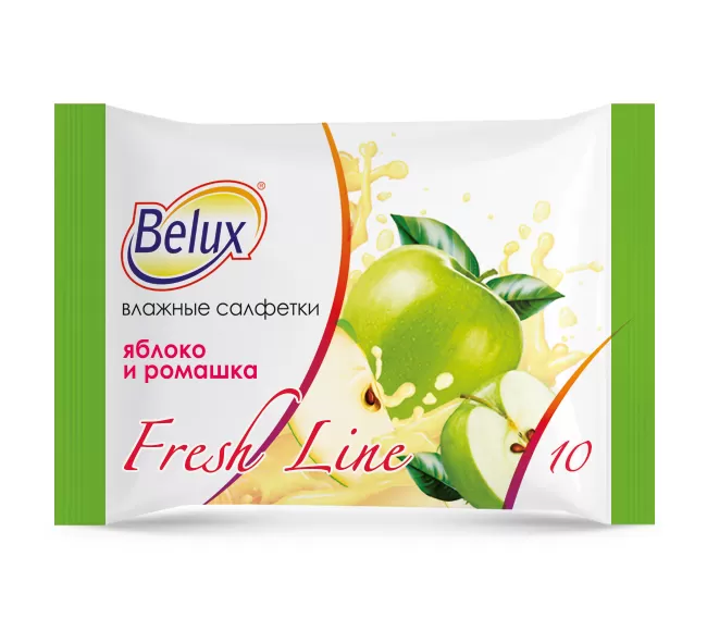 Фото товара: Влажные салфетки Belux Fresh line Яблоко, 10шт