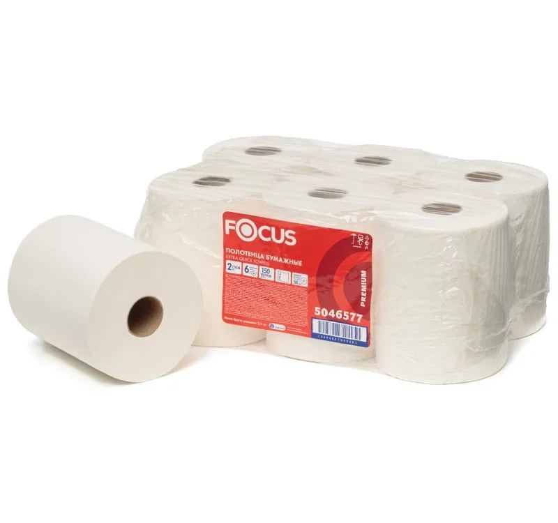 Фото товара: Полотенце бумажное Focus Extra Quick 2-сл. 150 м (5046577) (6 шт.)