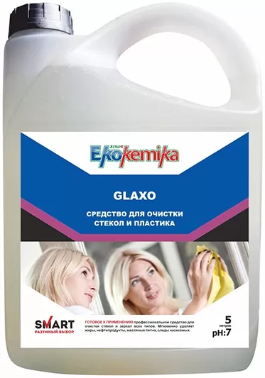 Фото товара: Ekokemika Glaxo Средство для мытья стекол и зеркал, 5 л
