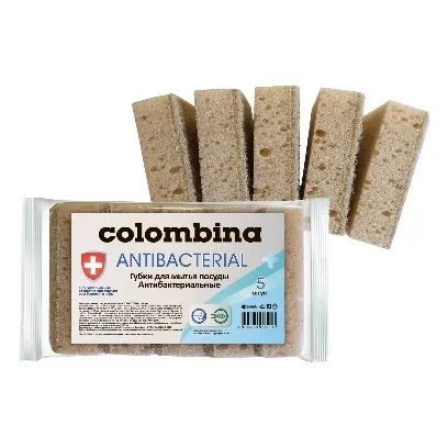 Фото товара: Губки для посуды антибактериальные Colombina «Antibacterial», 5 шт.