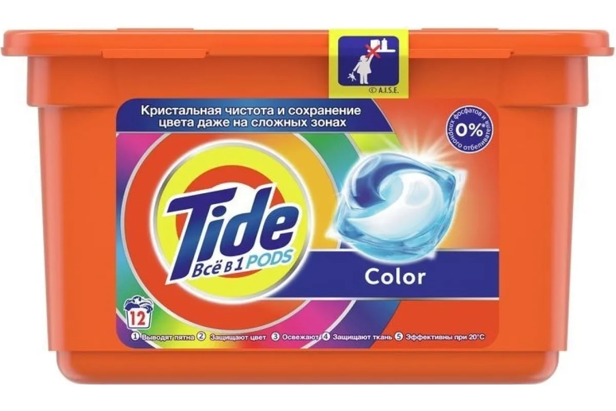 Фото товара: Tide жидкий в капсулах Color 12 шт.×22,8 г
