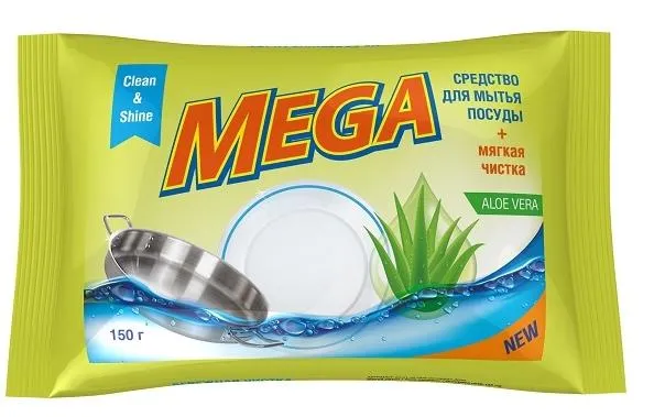 Фото товара: MEGA для мытья посуды твердое «ALOE VERA», 150 г