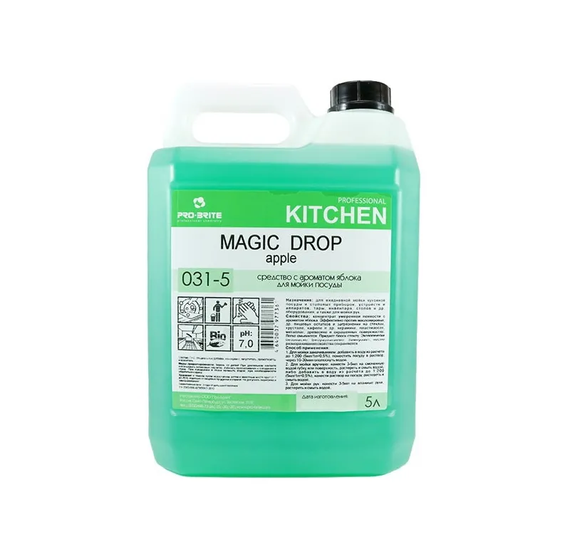 Фото товара: Средство для мытья посуды  5л Pro-Brite MAGIC DROP Apple (031-5)