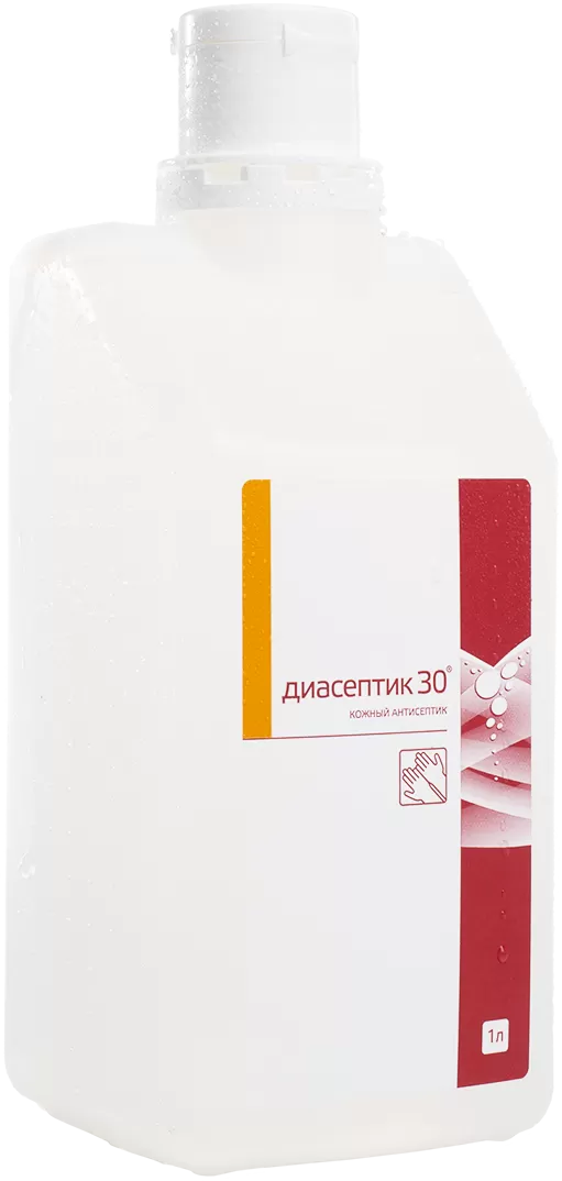 Фото товара: Диасептик 30 Спиртосодержащий антисептик для обработки кожных покровов 1л.