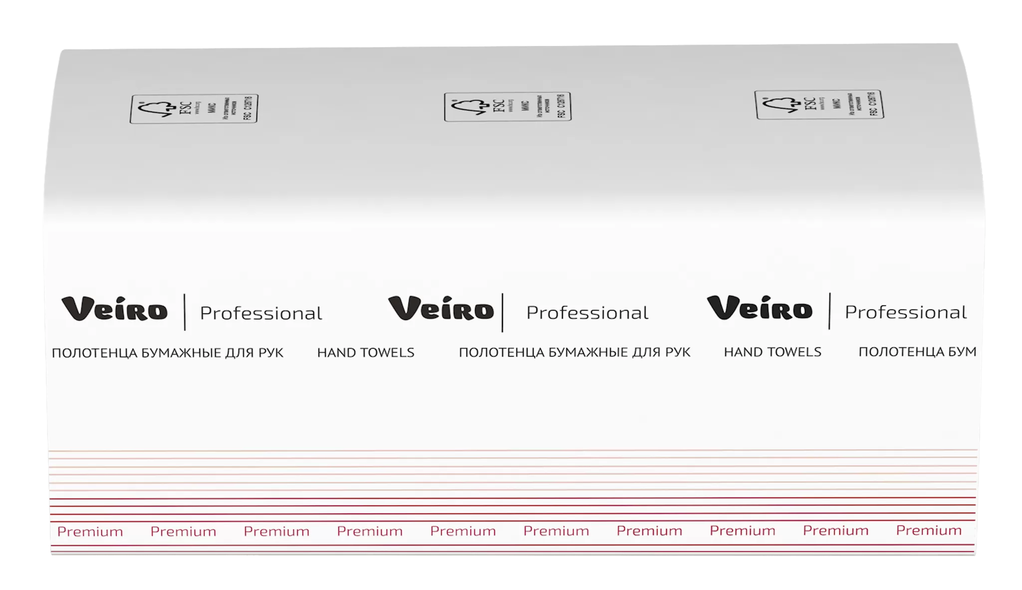 Фото товара: Veiro Professional Полотенца для рук V-сложение Premium, 1 сл, 250 шт, белые