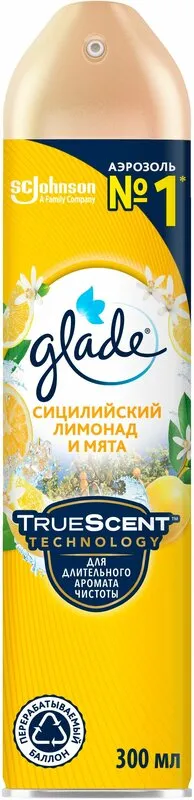 Фото товара: Glade Освежитель воздуха Сицилийский лимонад и мята (цитрусовый), 300 мл