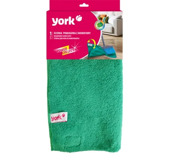 Фото товара: Салфетка из микрофибры для пола YORK двусторонняя с застежкой 50×60 см