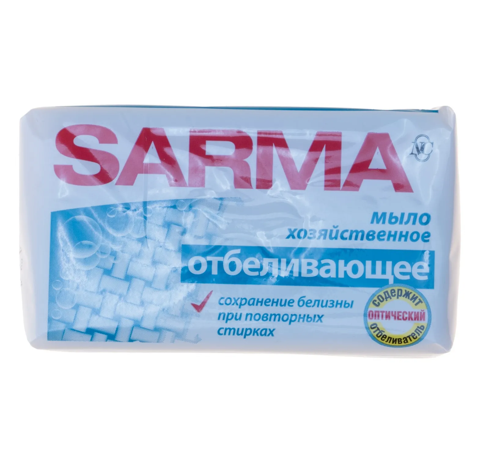 Фото товара: Мыло хозяйственное SARMA отбеливающее 140 г