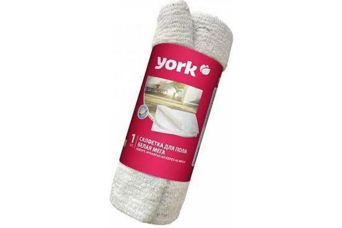 Фото товара: Салфетка для пола YORK МЕГА хлопковая белая в рулоне 260 г/м² 80×100 см