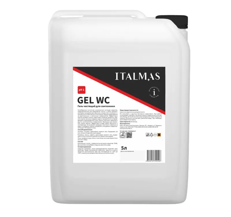Фото товара: Средство для мытья сантехники  5л IPC Gel  WC кислотный гель