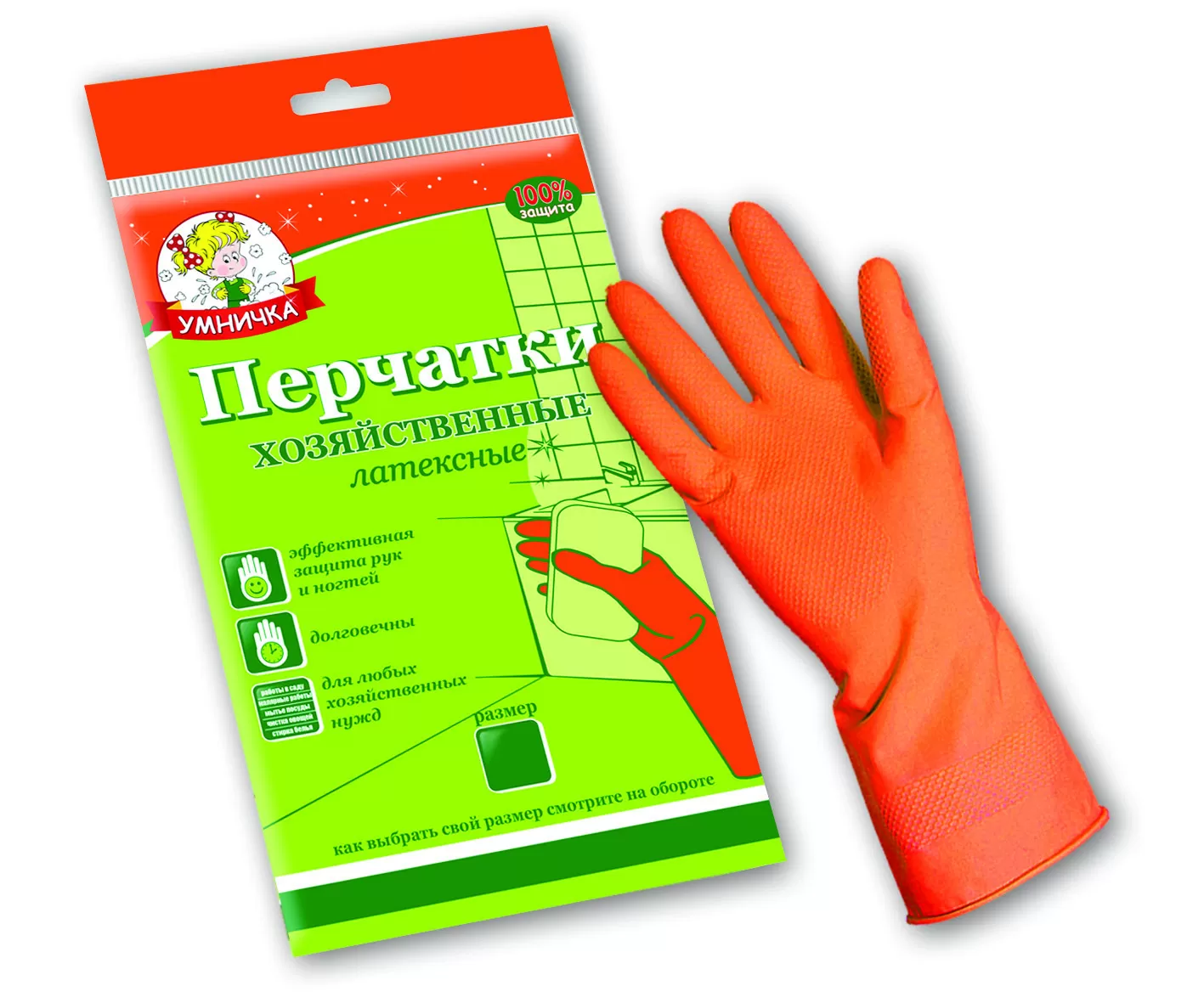 Фото товара: Перчатки латексные «Умничка» М (12l240) 40г