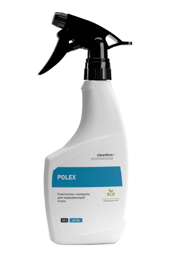 Фото товара: Очиститель-полироль для нержавеющей стали CleanBox Professional POLEX с триггером, 500 мл