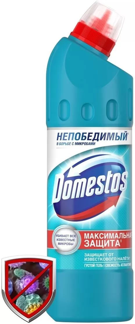 Фото товара: Доместос 500 мл СВЕЖЕСТЬ АТЛАНТИКИ ДВОЙНАЯ СИЛА Универс. средство 1/28 67046714