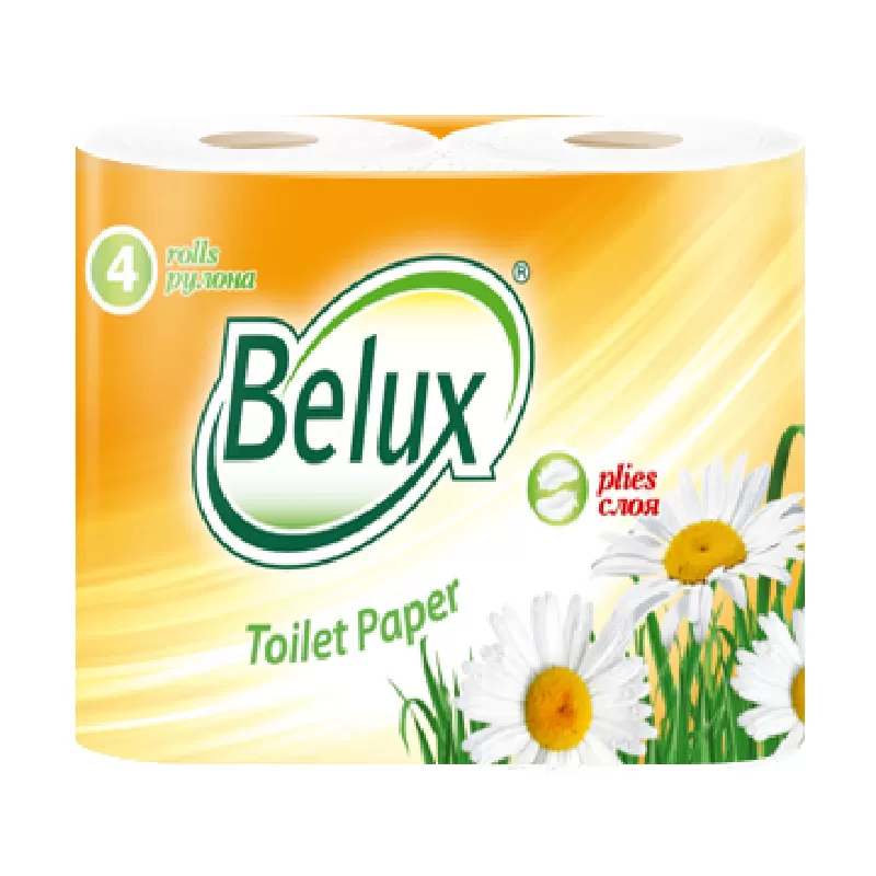 Фото товара: Туалетная бумага в рулонах Belux 2-сл, 20м, 170л, 4рул, цвет белый