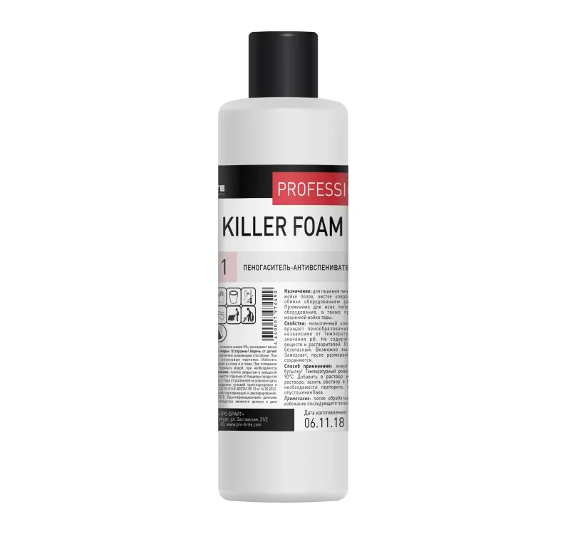 Фото товара: Пеногаситель 1л Pro-Brite KILLER FOAM (096-1)