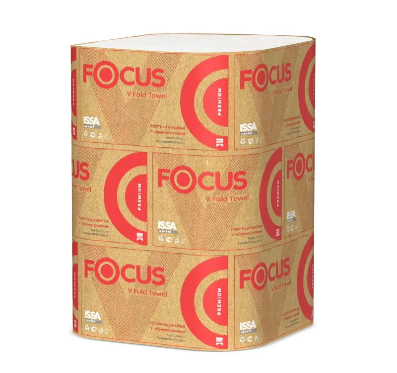 Фото товара: Полотенце бумажное Focus V-слож. 2-сл. 200 л./упак. (5083739) (15 шт.)