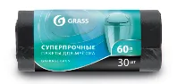 Фото товара: Мешок для мусора ПНД в рулоне 60 л, 65×55, 8 мкр, черный, рул. 30 шт.