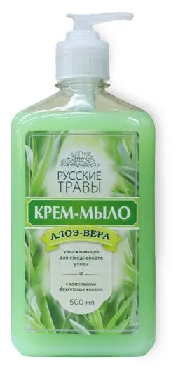 Фото товара: Жидкое крем-мыло Русские травы Алоэ-вера, дозатор, 500 мл