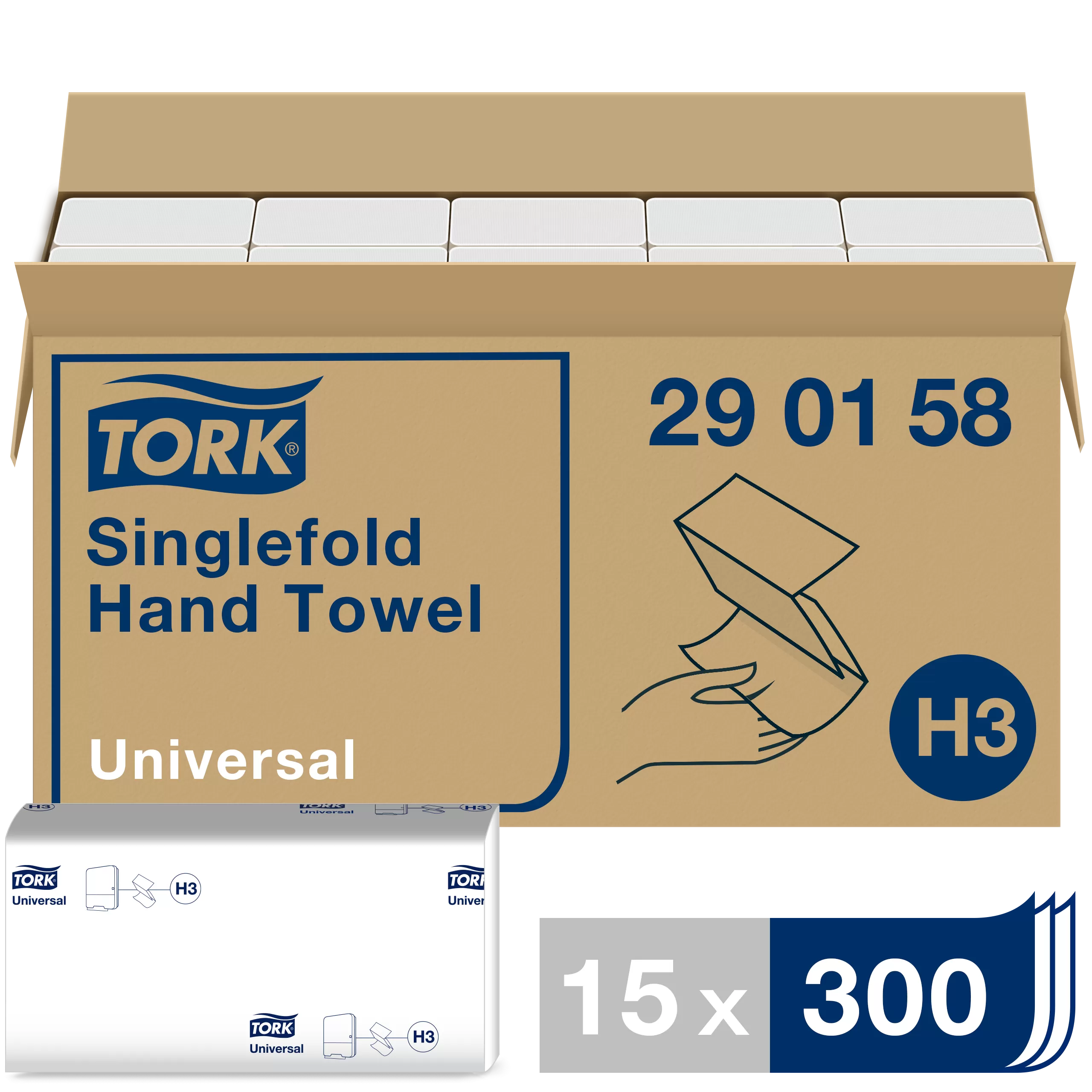 Фото товара: Tork листовые полотенца Singlefold сложения ZZ 1 сл белые 300 шт