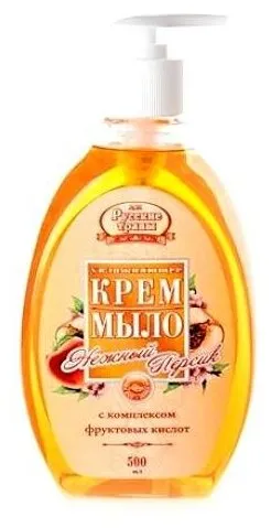 Фото товара: Жидкое крем-мыло Русские травы Нежный персик, дозатор, 500 мл